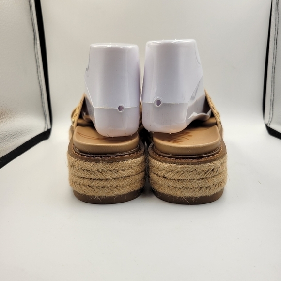 SAM EDELMAN Korina Tan Cheetah Print Platform Sandal Sz 7.5 - Picture 3 of 12